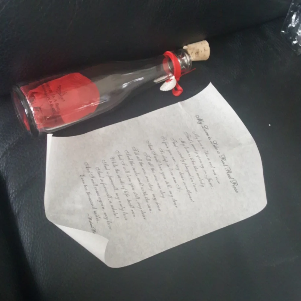 Message in a bottle.  Sweet Valentine...